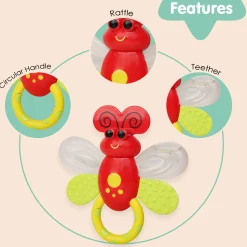 Butterfly Red Rattle Toy