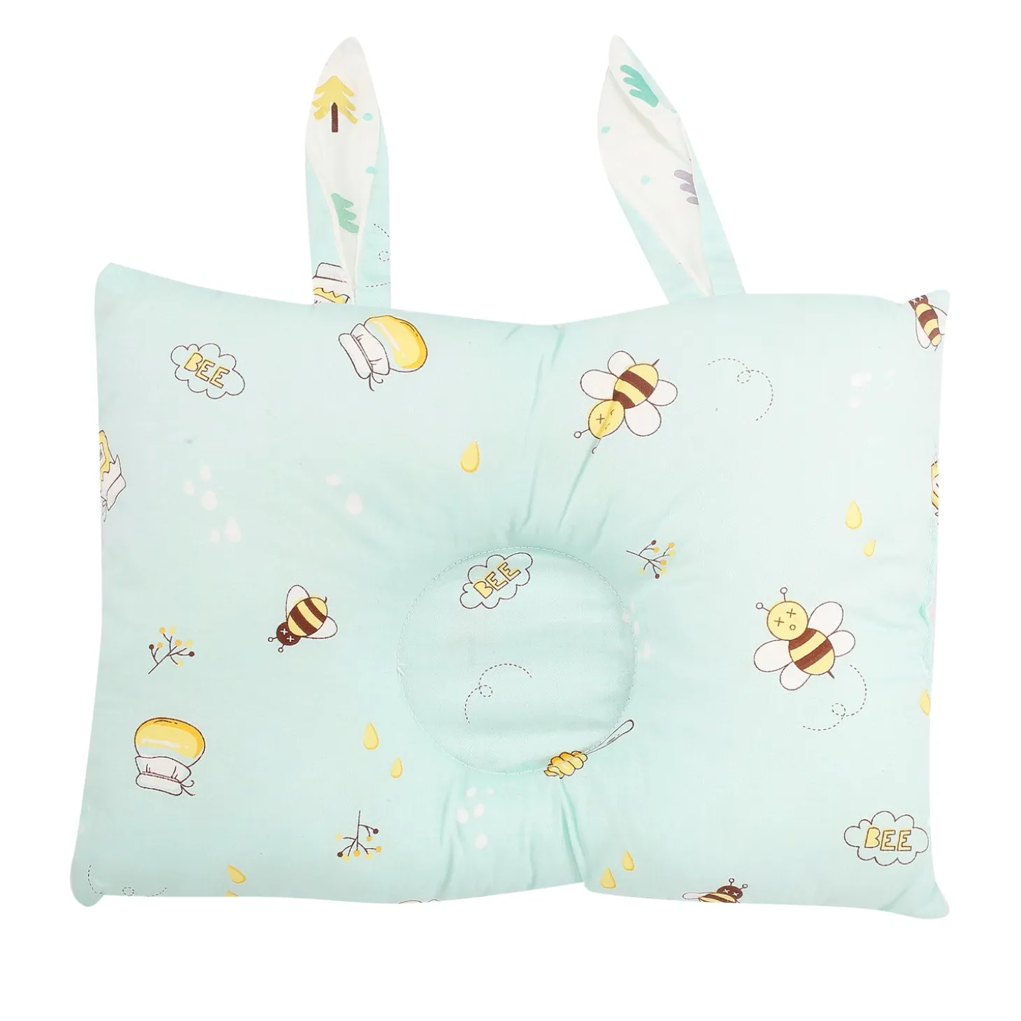 Buzzing Bees Blue Double Sided Pillow