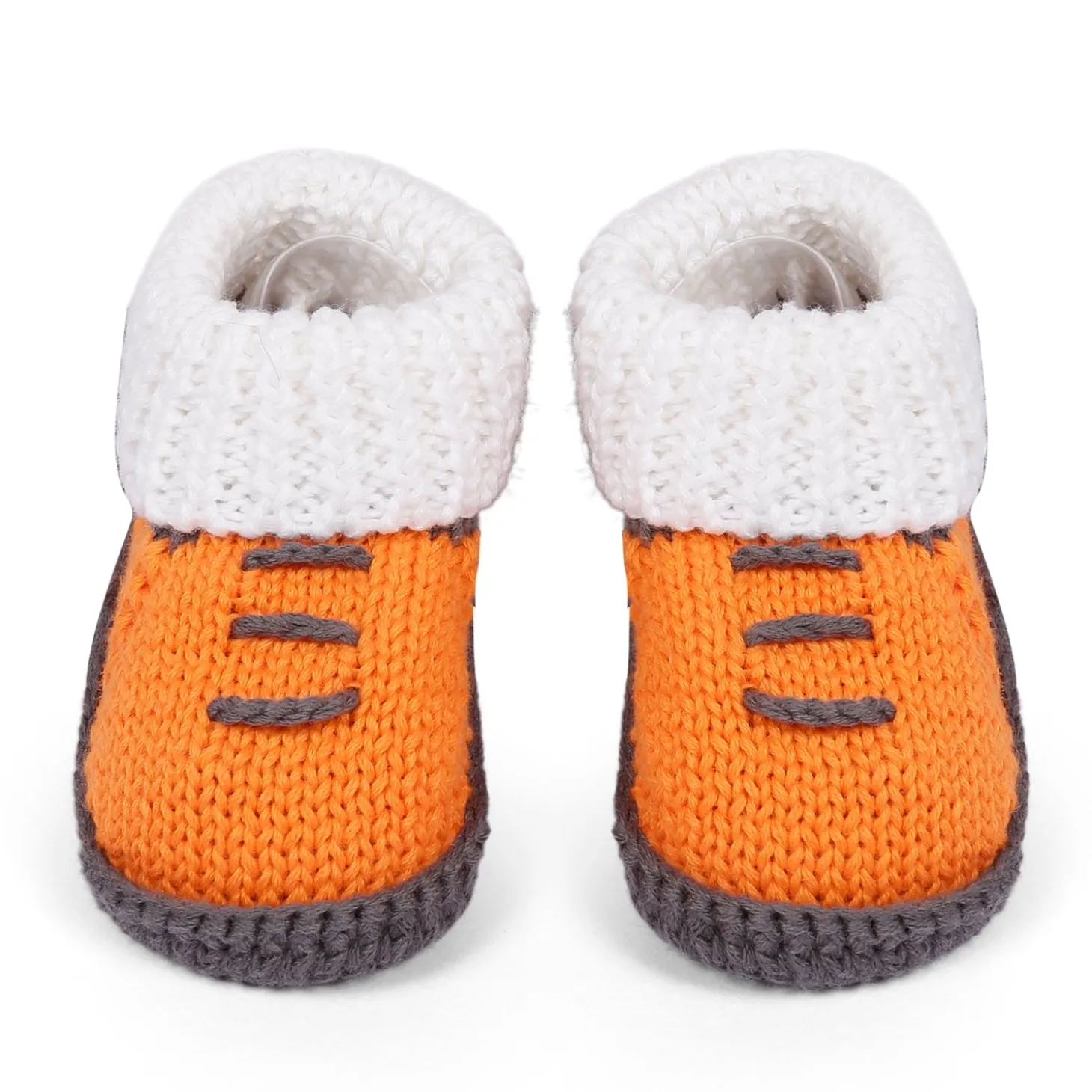 Cap And Booties Gift Set Soft Knitted Orange