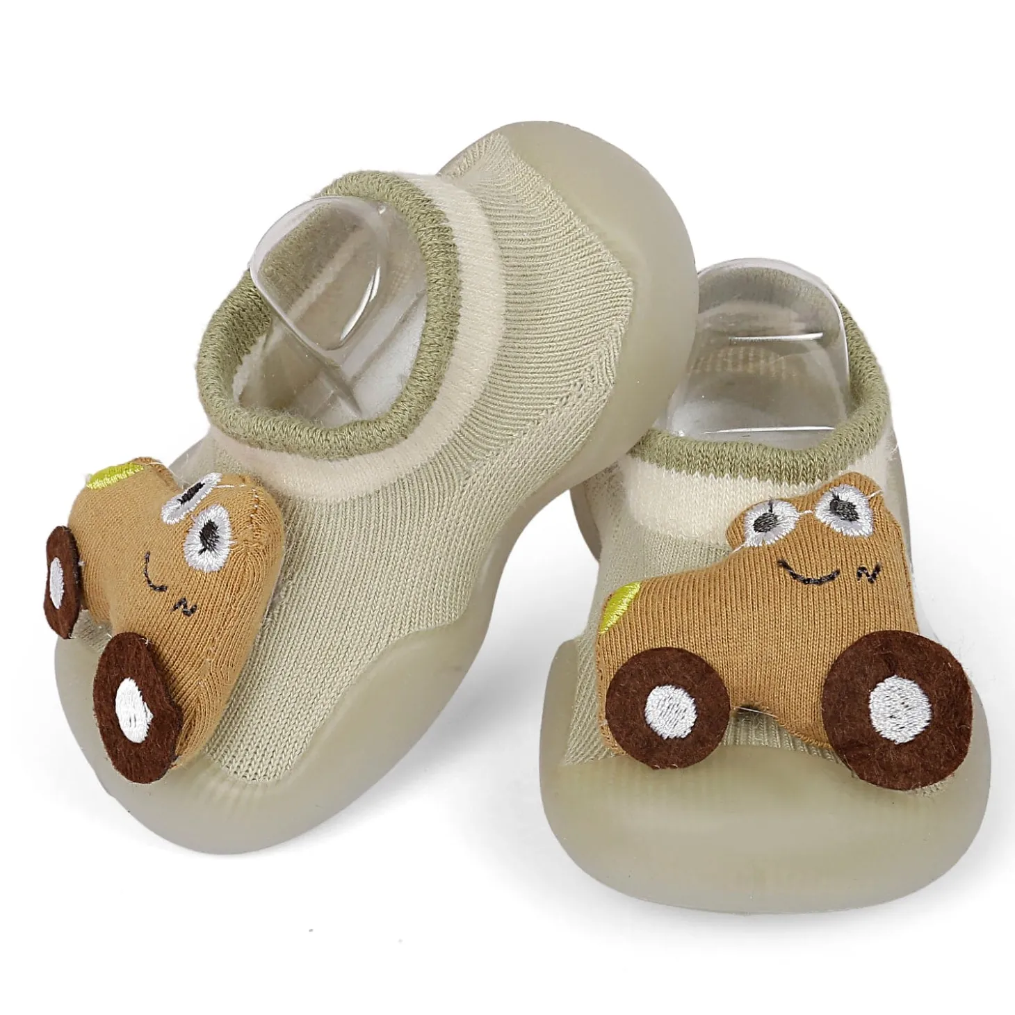 Car Rattle Anti-Skid Slip-On Rubber Sole Shoes - Green