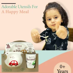 Car White Bamboo Fiber Dinner Set