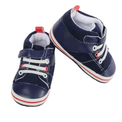 Casual Navy Blue Velcro Booties