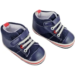 Casual Navy Blue Velcro Booties