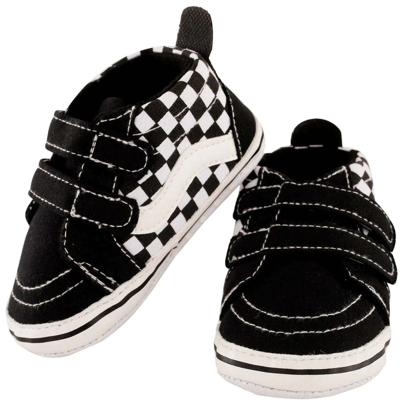 Chequered Black Casual Booties