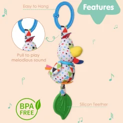 Chicken White Hanging Toy With Vibrations With Teether