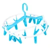 Clothes Hanger Round Foldable 18 Clips Blue