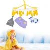 Clothes Hanger Round Foldable 18 Clips Yellow