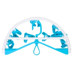 Clothes Hanger Round Foldable 18 Clips Blue
