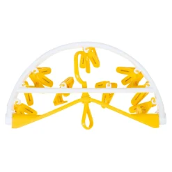 Clothes Hanger Round Foldable 18 Clips Yellow