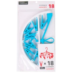 Clothes Hanger Round Foldable 18 Clips Blue