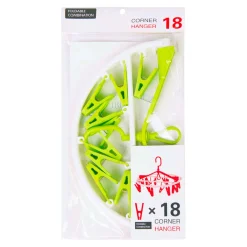 Clothes Hanger Round Foldable 18 Clips Green