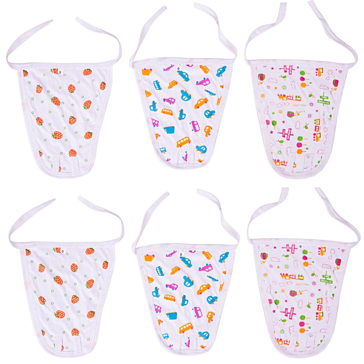 Colorful Printed White 6 Pk Langot
