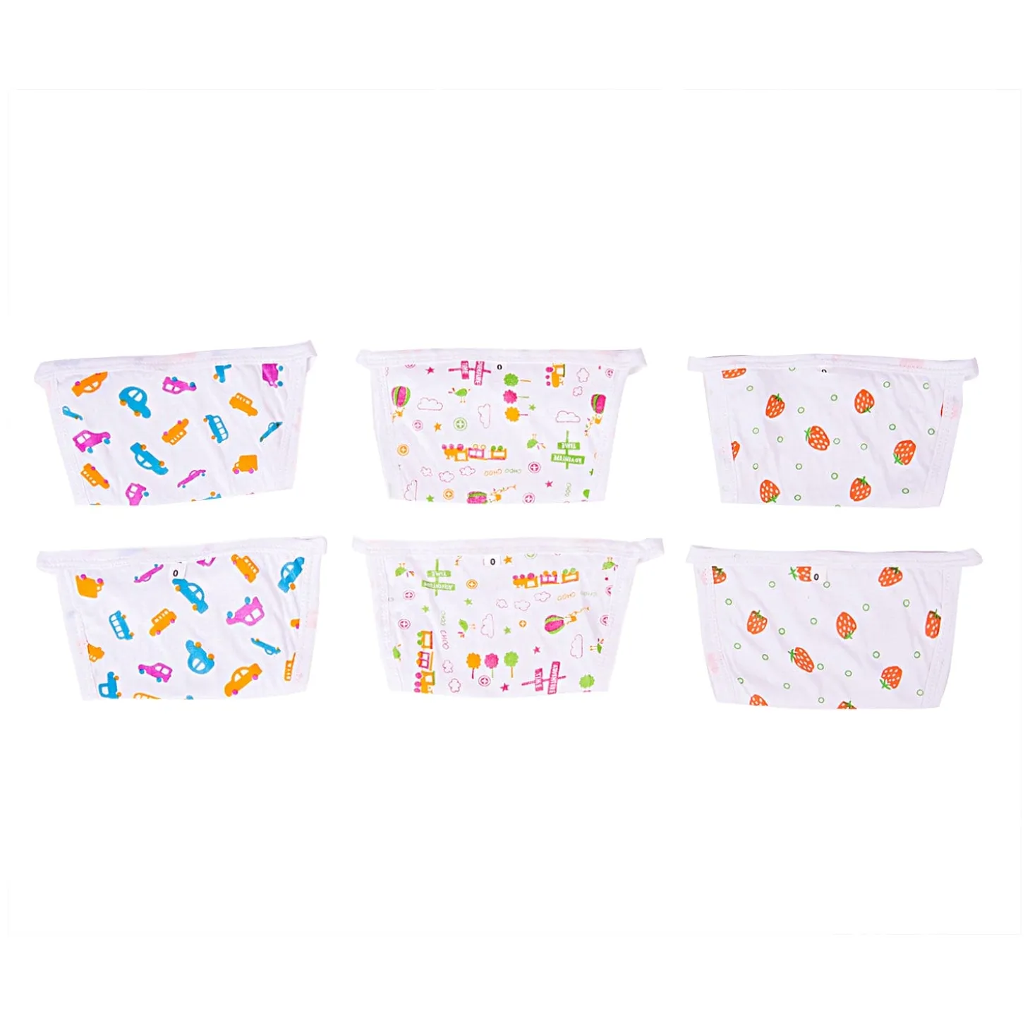Colorful Printed White 6 Pk Langot