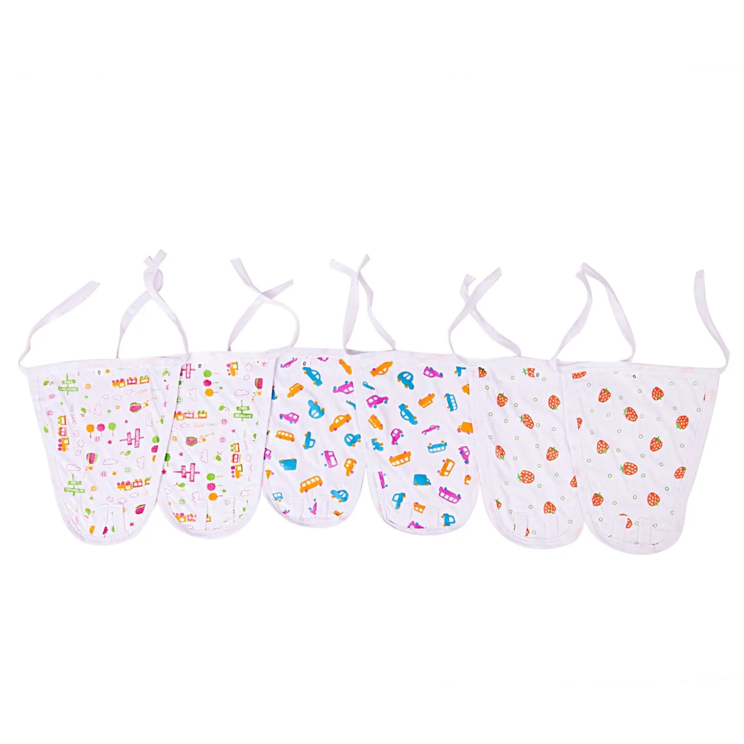 Colorful Printed White 6 Pk Langot