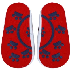 Colour Blocked Cute And Casual Denim Velcro Booties - Blue And Red