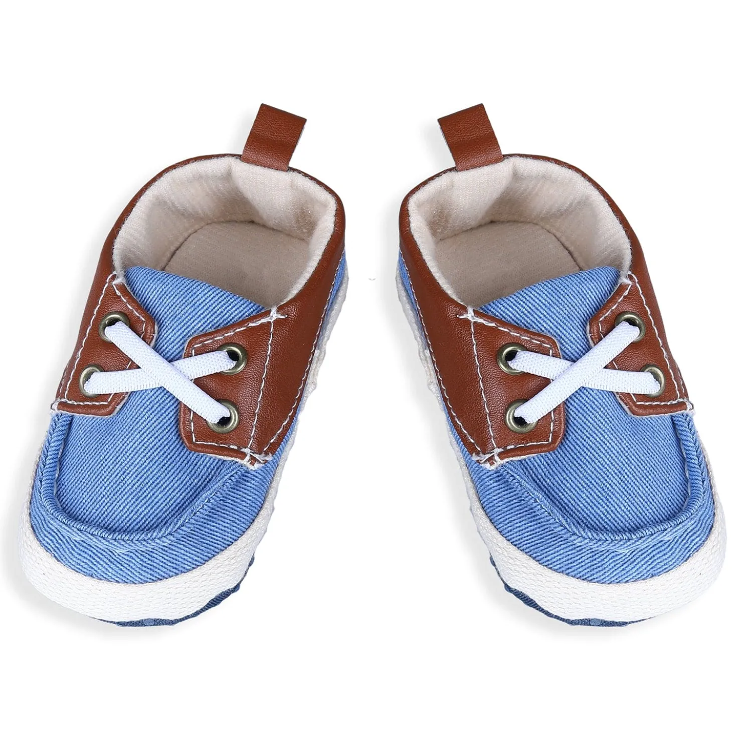 Colour Blocked Stylish Boat Slip-On Booties - Blue