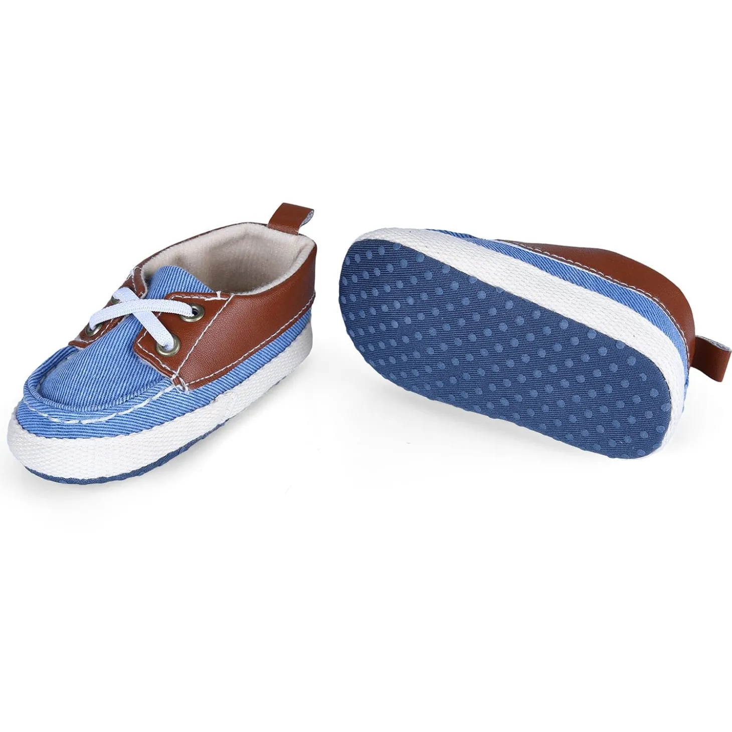 Colour Blocked Stylish Boat Slip-On Booties - Blue