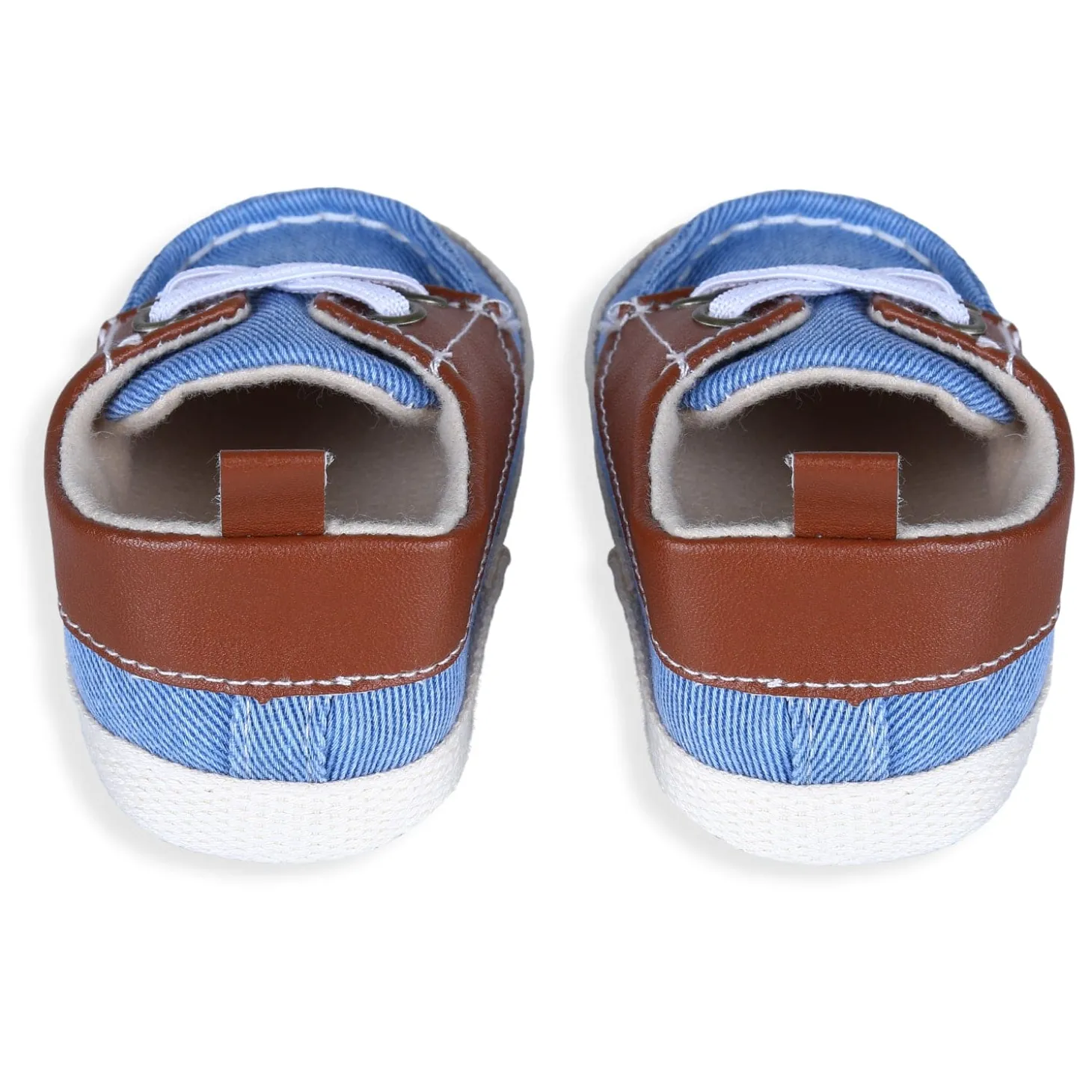 Colour Blocked Stylish Boat Slip-On Booties - Blue