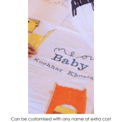 Colourful Cats White Medium Muslin Blanket