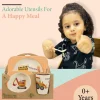Construction Trucks Yellow Bamboo Fiber Dinner Set