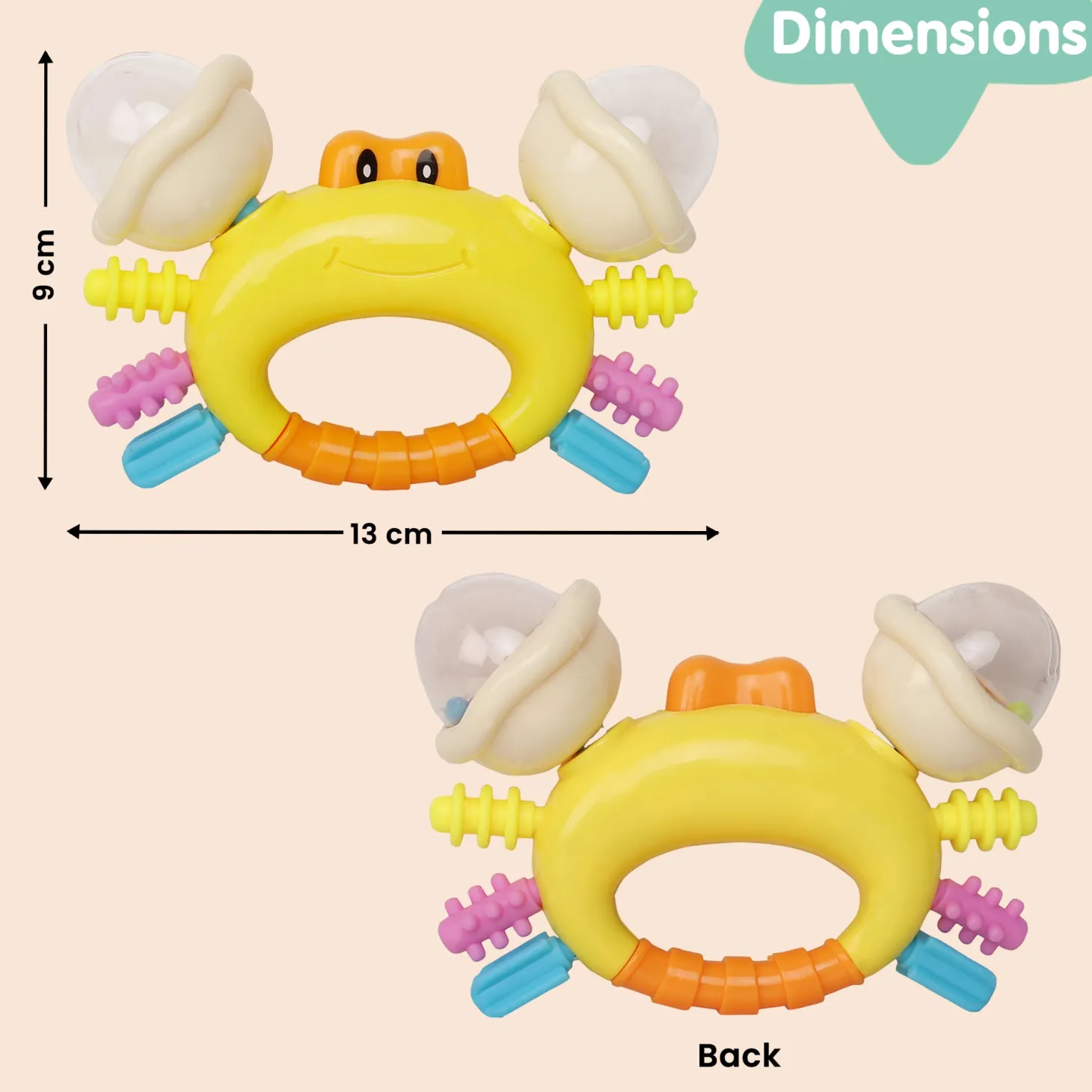 Crab Multicolour Rattle Toy
