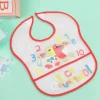 Crumb Catcher Waterproof Feeding Bib Counting Numbers Red