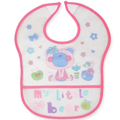 Crumb Catcher Waterproof Feeding Bib My Little Bear Pink