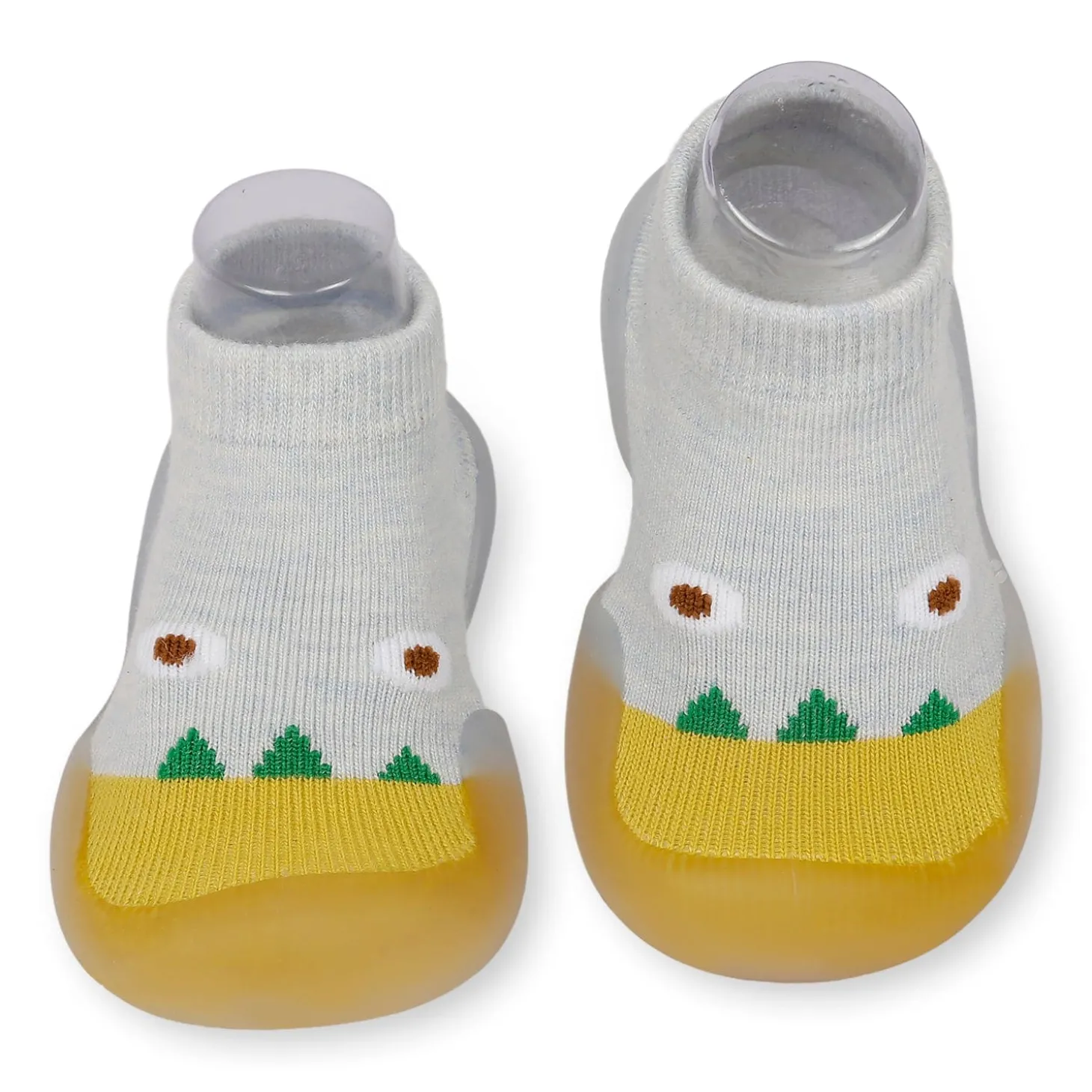 Cute Eye Anti-Skid Slip-On Rubber Sole Shoes - Grey, Yellow