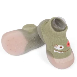 Cute Eye Anti-Skid Slip-On Rubber Sole Shoes - Olive Green