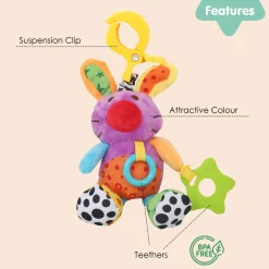 Cute Purple Hanging Pulling Toy With Teether