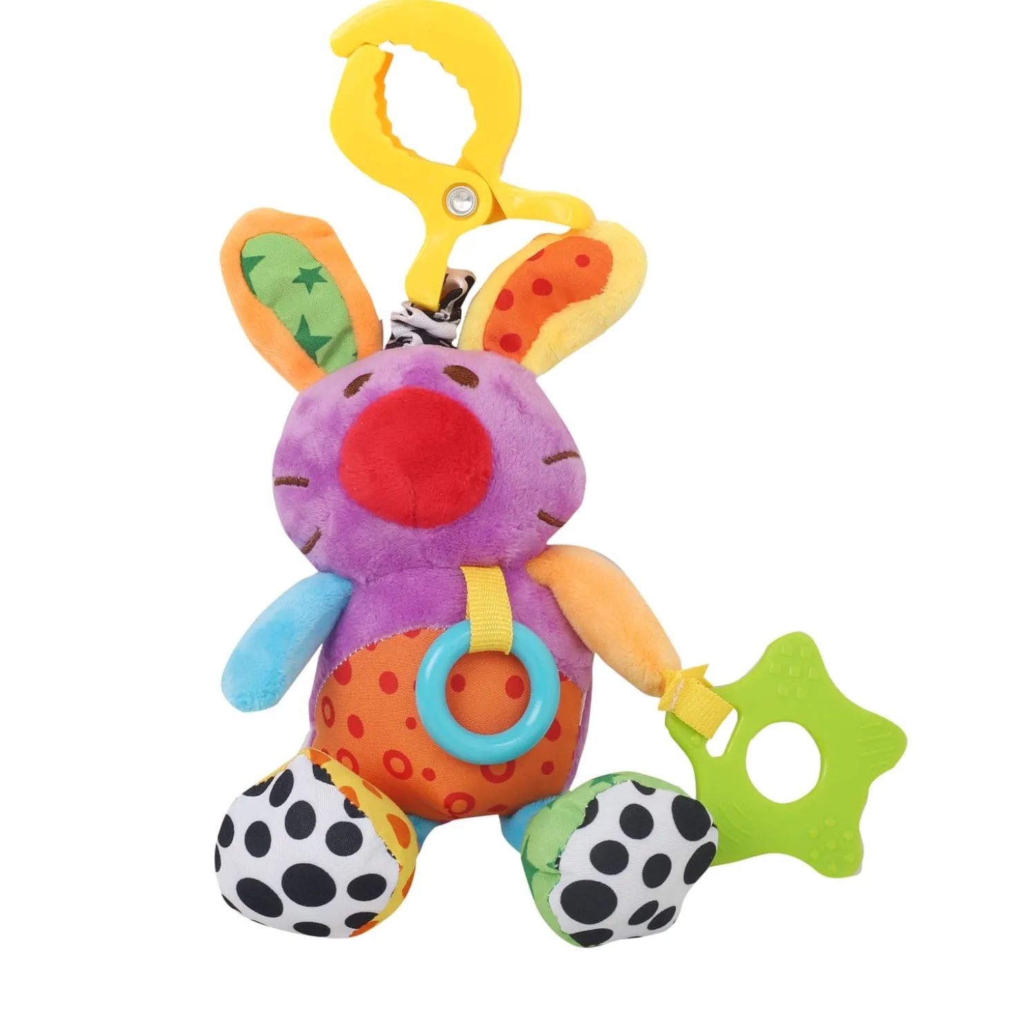 Cute Purple Hanging Pulling Toy With Teether