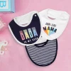 Dada And Mama Are My Heroes Blue And White 3 Pk Bibs
