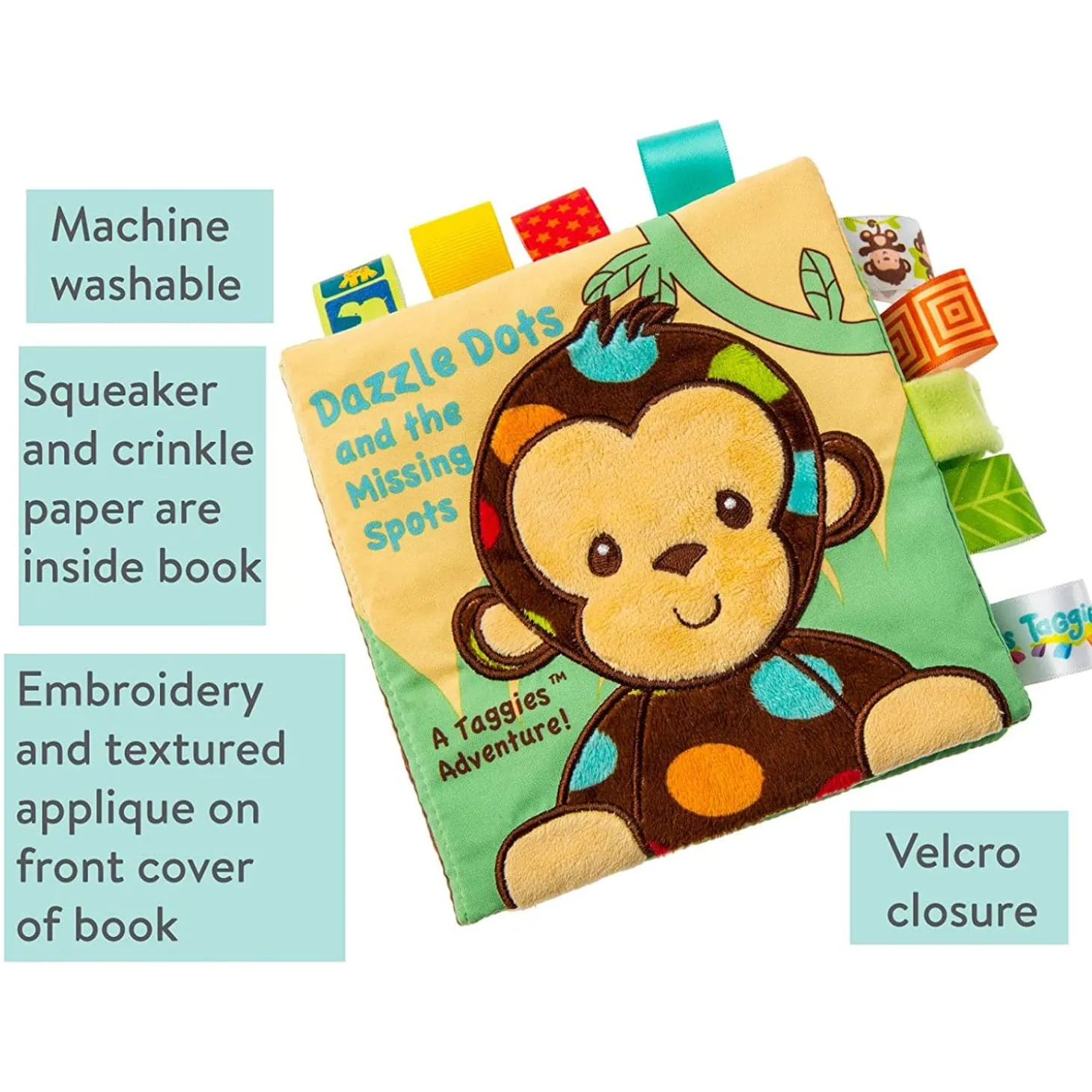 Dazzle Dots Educational Learning 3D Cloth Book With Rustle Paper - Multicolour