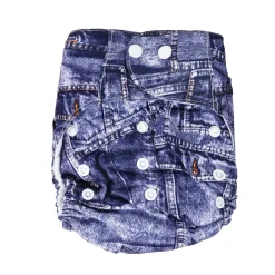 Denim Print Blue Adjustable & Washable Diaper