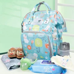Diaper Bag Maternity Backpack Spring In The Garden Blue