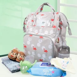 Diaper Bag Maternity Backpack Flamingo Beige