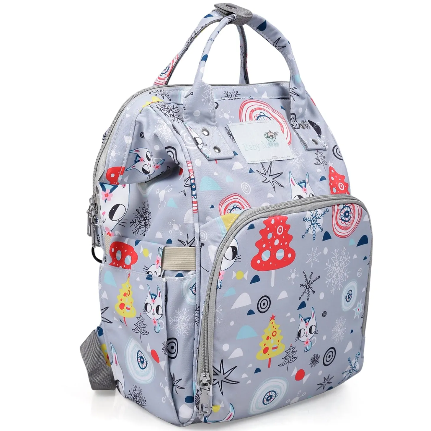 Diaper Bag Maternity Backpack Winter Wonderland Grey