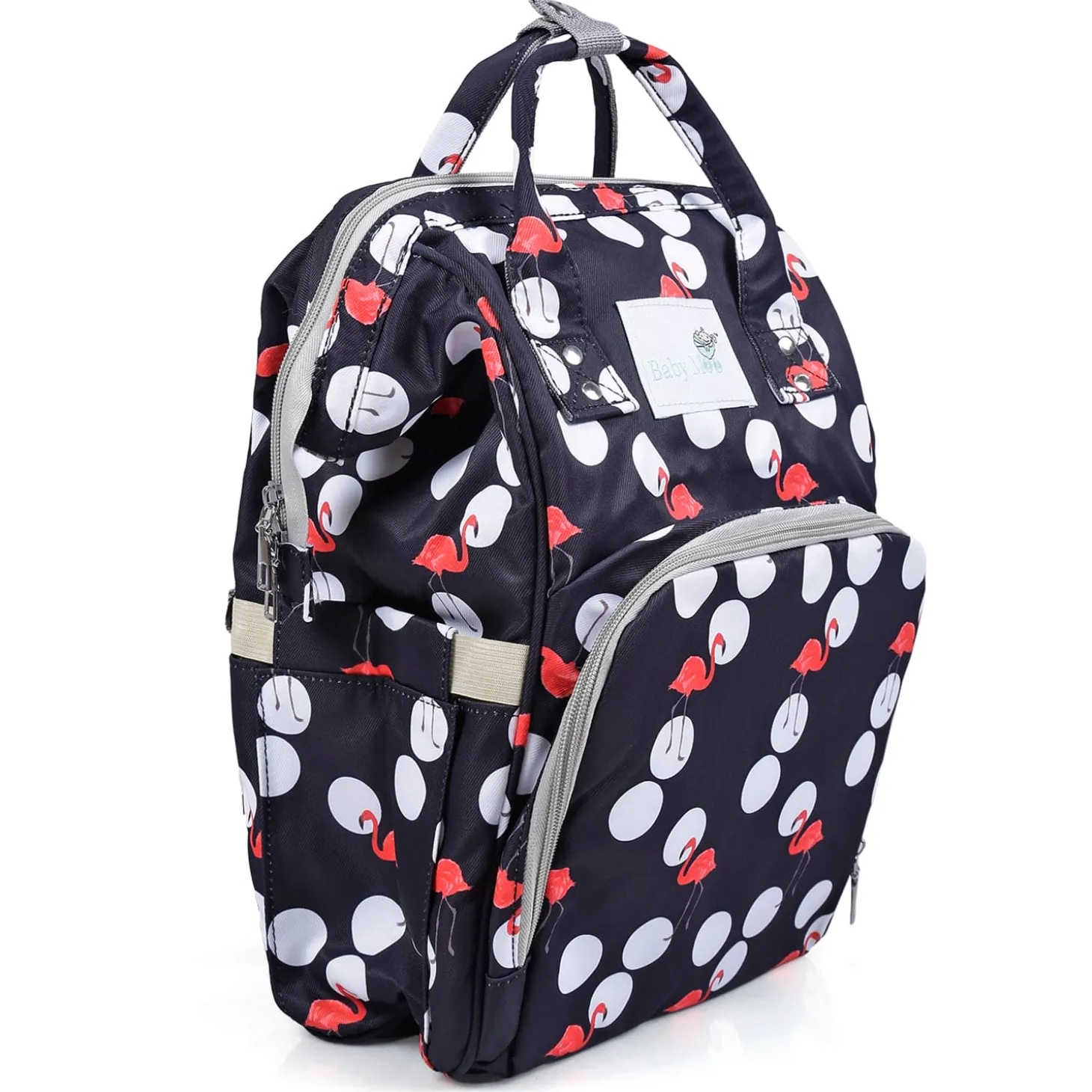 Diaper Bag Maternity Backpack Flamingo Black