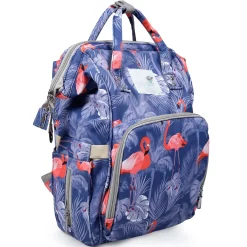 Diaper Bag Maternity Backpack Flamingo Blue