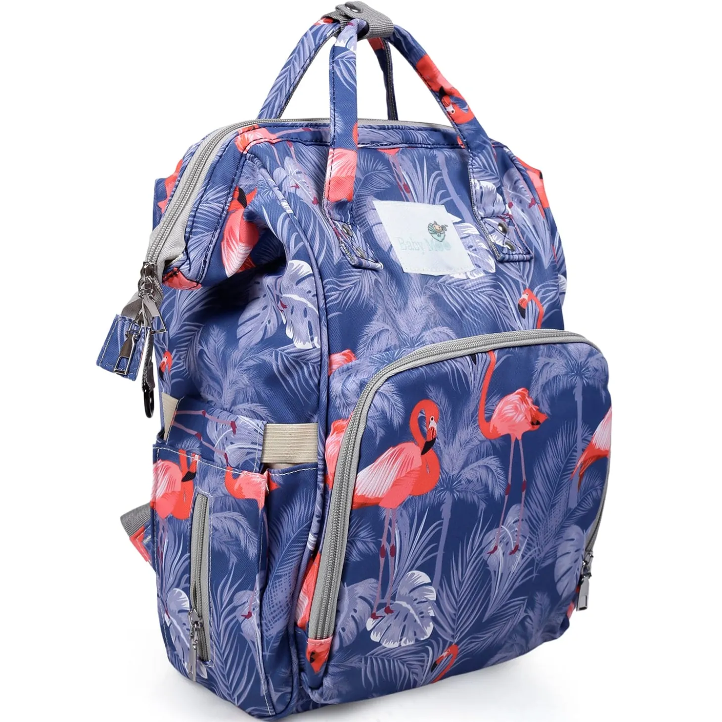Diaper Bag Maternity Backpack Flamingo Blue