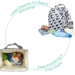Diaper Bag Maternity Backpack Cow Black And White