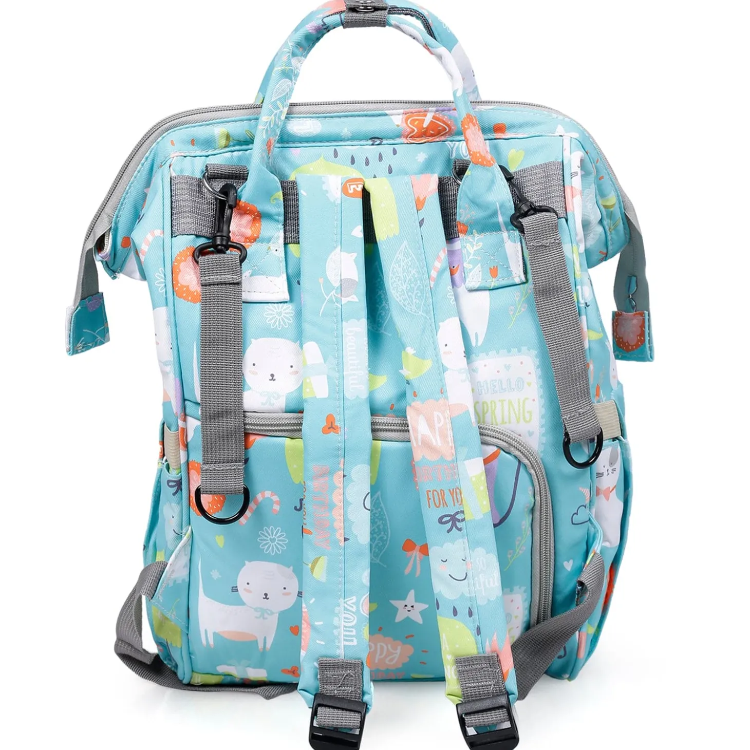 Diaper Bag Maternity Backpack Spring In The Garden Blue