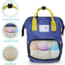 Diaper Bag Maternity Backpack Solid Blue