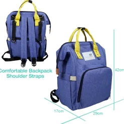 Diaper Bag Maternity Backpack Solid Blue