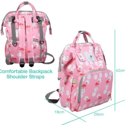 Diaper Bag Maternity Backpack Flamingo Pink