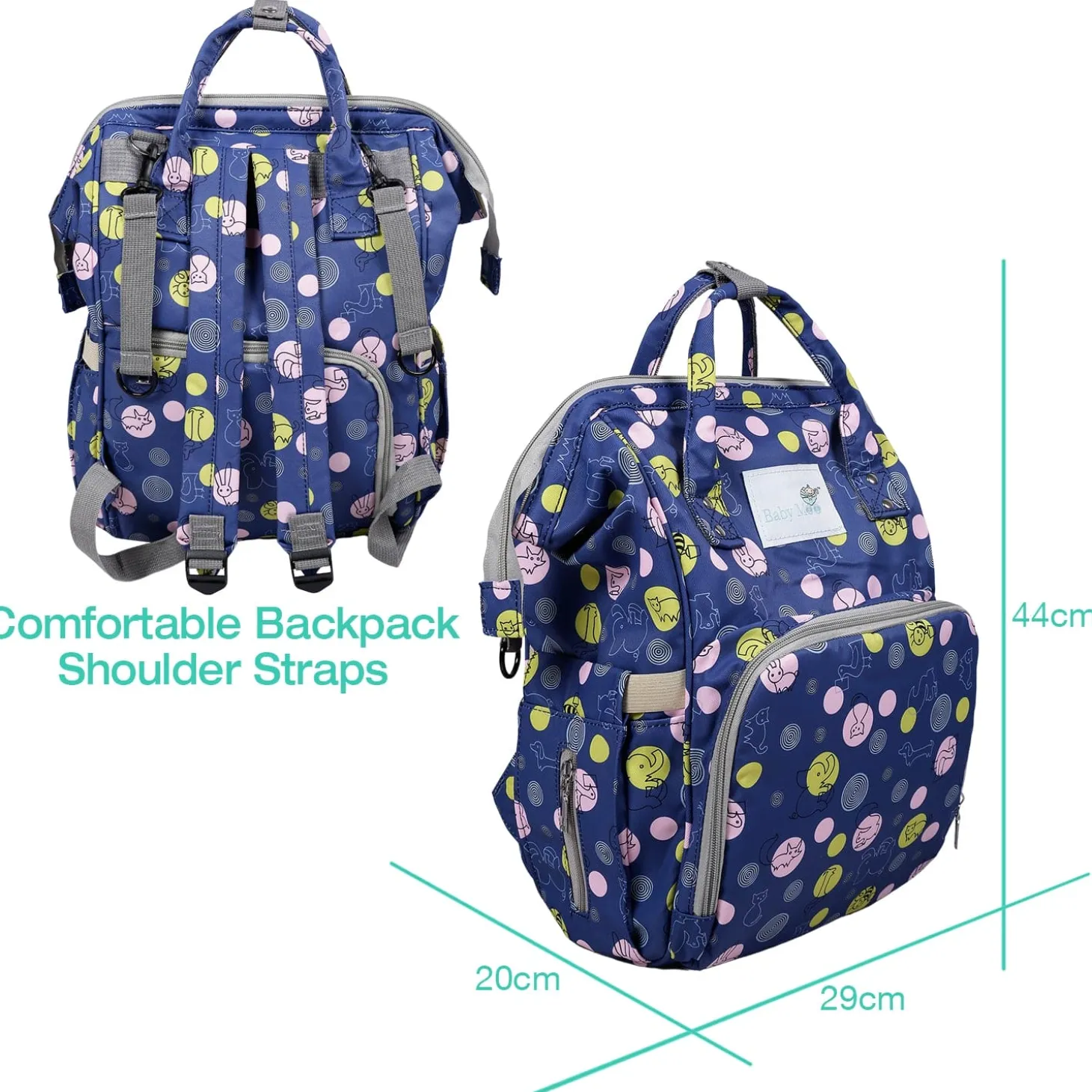 Diaper Bag Maternity Backpack Animal Printed Blue