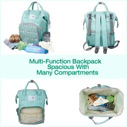 Diaper Bag Maternity Backpack Rabbit Green