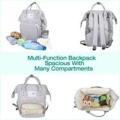 Diaper Bag Maternity Backpack Solid Grey