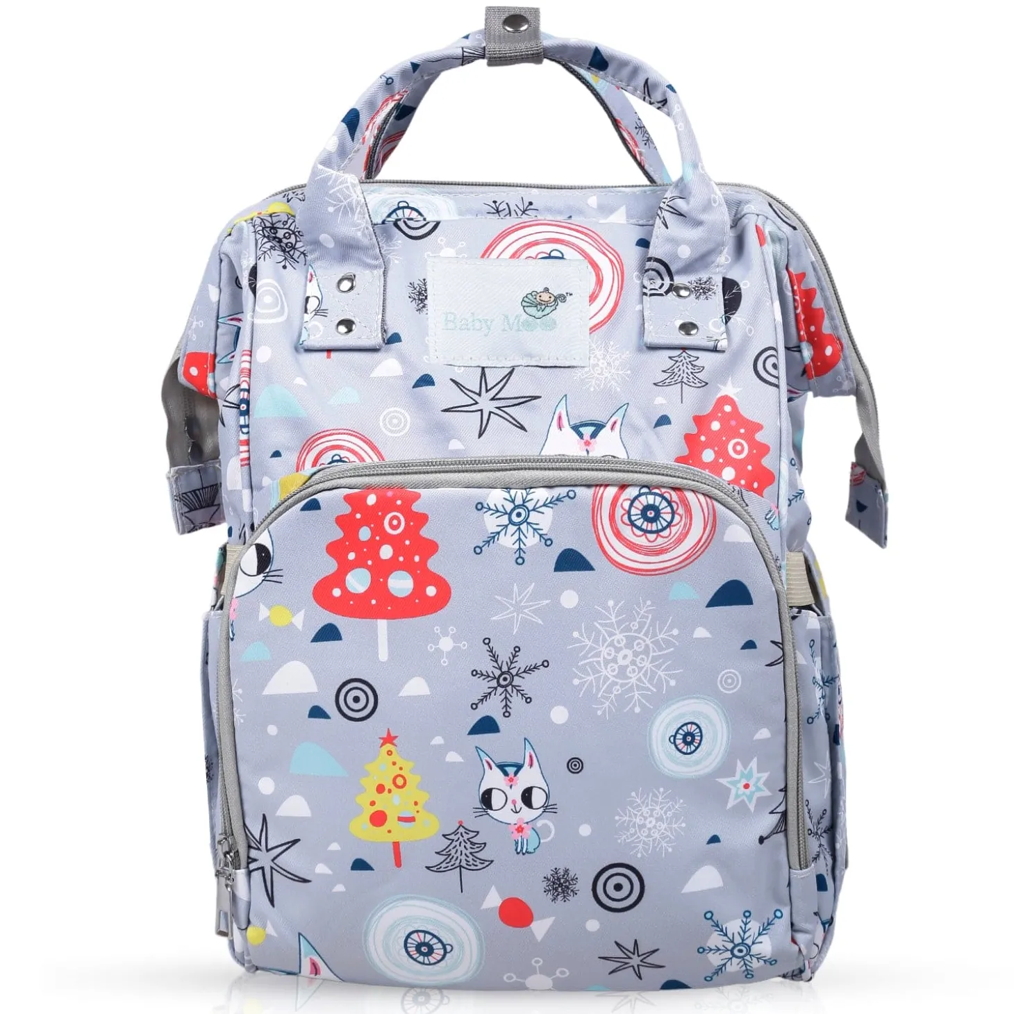Diaper Bag Maternity Backpack Winter Wonderland Grey