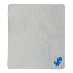 Dinosaur Light Waffle Blanket Grey And Blue